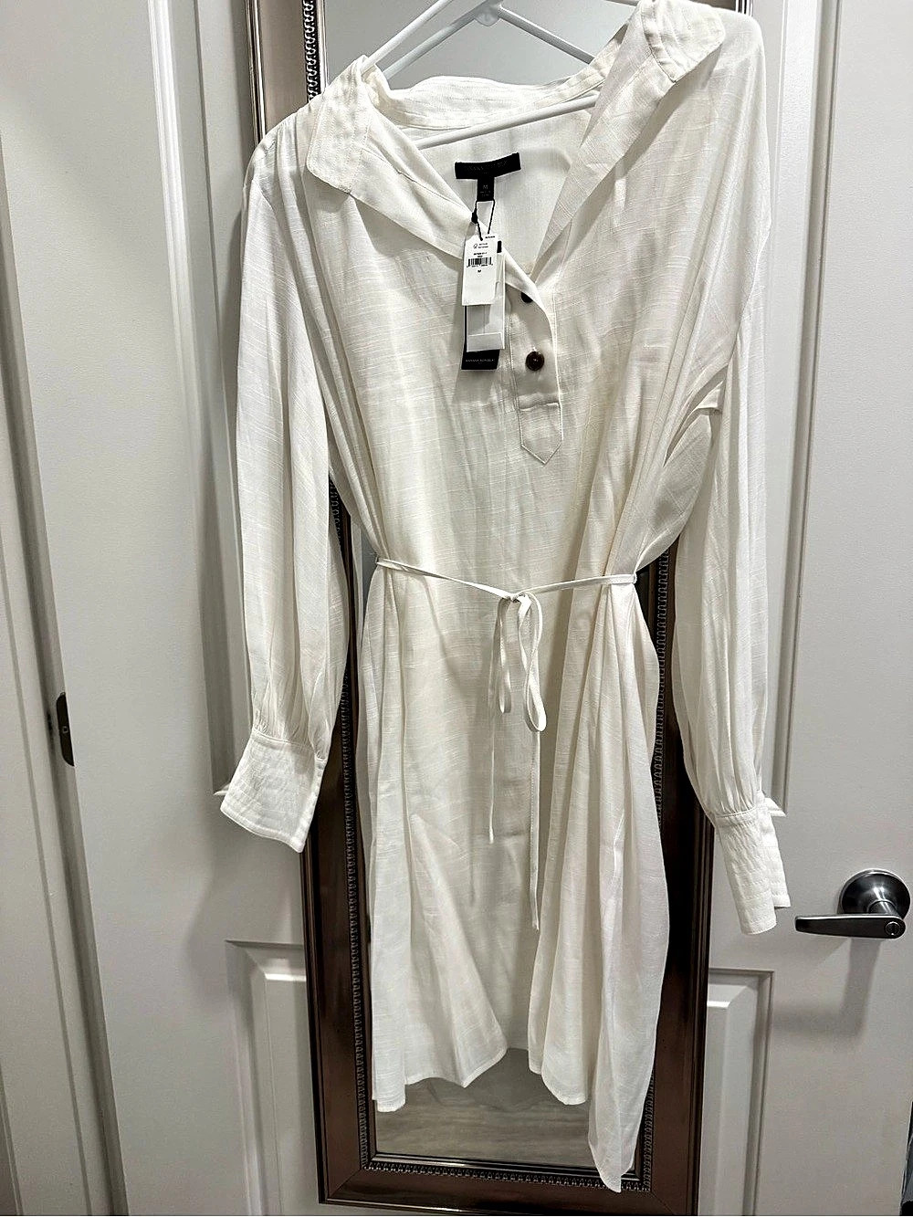 Banana Republic White Shirt Dress Size Medium NWT